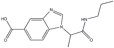 1-[1-(propylcarbamoyl)ethyl]-1H-1,3-benzodiazole-5-carboxylic acid Struktur