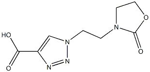 1-[2-(2-oxo-1,3-oxazolidin-3-yl)ethyl]-1H-1,2,3-triazole-4-carboxylic acid Struktur