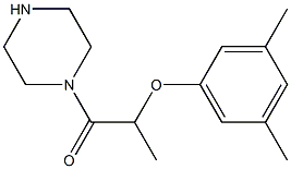 1-[2-(3,5-dimethylphenoxy)propanoyl]piperazine Struktur