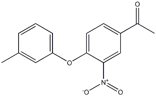 1-[4-(3-methylphenoxy)-3-nitrophenyl]ethan-1-one Struktur