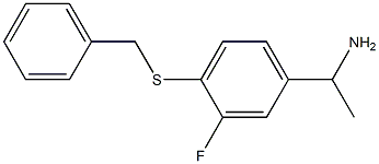 1-[4-(benzylsulfanyl)-3-fluorophenyl]ethan-1-amine Struktur