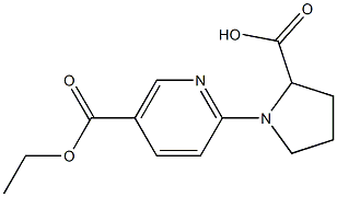 1-[5-(ethoxycarbonyl)pyridin-2-yl]pyrrolidine-2-carboxylic acid Struktur