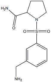 1-{[3-(aminomethyl)benzene]sulfonyl}pyrrolidine-2-carboxamide Struktur