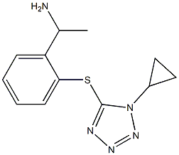 1-{2-[(1-cyclopropyl-1H-1,2,3,4-tetrazol-5-yl)sulfanyl]phenyl}ethan-1-amine Struktur