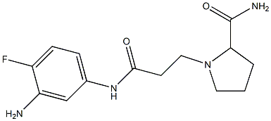 1-{2-[(3-amino-4-fluorophenyl)carbamoyl]ethyl}pyrrolidine-2-carboxamide Struktur