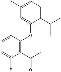 1-{2-fluoro-6-[5-methyl-2-(propan-2-yl)phenoxy]phenyl}ethan-1-one Struktur