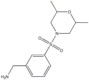 1-{3-[(2,6-dimethylmorpholin-4-yl)sulfonyl]phenyl}methanamine Struktur