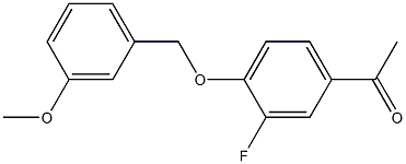 1-{3-fluoro-4-[(3-methoxyphenyl)methoxy]phenyl}ethan-1-one Struktur