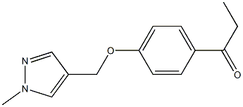 1-{4-[(1-methyl-1H-pyrazol-4-yl)methoxy]phenyl}propan-1-one Struktur