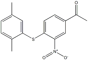 1-{4-[(2,5-dimethylphenyl)sulfanyl]-3-nitrophenyl}ethan-1-one Struktur