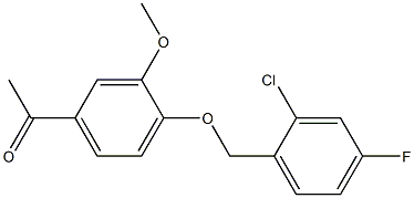 1-{4-[(2-chloro-4-fluorophenyl)methoxy]-3-methoxyphenyl}ethan-1-one Struktur