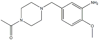 1-{4-[(3-amino-4-methoxyphenyl)methyl]piperazin-1-yl}ethan-1-one Struktur