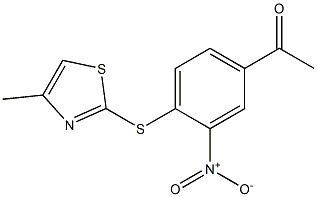 1-{4-[(4-methyl-1,3-thiazol-2-yl)sulfanyl]-3-nitrophenyl}ethan-1-one Struktur