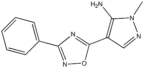 1-methyl-4-(3-phenyl-1,2,4-oxadiazol-5-yl)-1H-pyrazol-5-amine Struktur