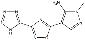 1-methyl-4-[3-(4H-1,2,4-triazol-3-yl)-1,2,4-oxadiazol-5-yl]-1H-pyrazol-5-amine Struktur