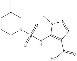 1-methyl-5-{[(3-methylpiperidine-1-)sulfonyl]amino}-1H-pyrazole-4-carboxylic acid Struktur