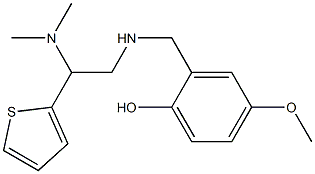 2-({[2-(dimethylamino)-2-(thiophen-2-yl)ethyl]amino}methyl)-4-methoxyphenol Struktur