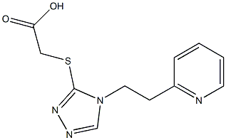 2-({4-[2-(pyridin-2-yl)ethyl]-4H-1,2,4-triazol-3-yl}sulfanyl)acetic acid Struktur