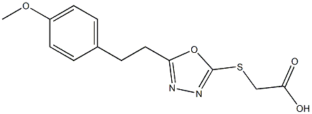 2-({5-[2-(4-methoxyphenyl)ethyl]-1,3,4-oxadiazol-2-yl}sulfanyl)acetic acid Struktur