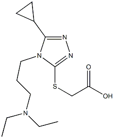 2-({5-cyclopropyl-4-[3-(diethylamino)propyl]-4H-1,2,4-triazol-3-yl}sulfanyl)acetic acid Struktur