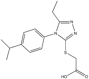 2-({5-ethyl-4-[4-(propan-2-yl)phenyl]-4H-1,2,4-triazol-3-yl}sulfanyl)acetic acid Struktur