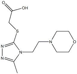 2-({5-methyl-4-[2-(morpholin-4-yl)ethyl]-4H-1,2,4-triazol-3-yl}sulfanyl)acetic acid Struktur