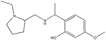 2-(1-{[(1-ethylpyrrolidin-2-yl)methyl]amino}ethyl)-5-methoxyphenol Struktur