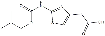 2-(2-{[(2-methylpropoxy)carbonyl]amino}-1,3-thiazol-4-yl)acetic acid Struktur