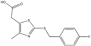 2-(2-{[(4-fluorophenyl)methyl]sulfanyl}-4-methyl-1,3-thiazol-5-yl)acetic acid Struktur