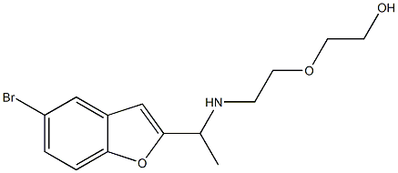 2-(2-{[1-(5-bromo-1-benzofuran-2-yl)ethyl]amino}ethoxy)ethan-1-ol Struktur