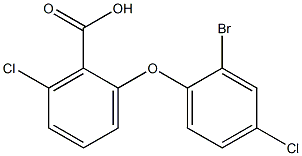 2-(2-bromo-4-chlorophenoxy)-6-chlorobenzoic acid Struktur