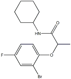 2-(2-bromo-4-fluorophenoxy)-N-cyclohexylpropanamide Struktur