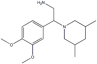 2-(3,4-dimethoxyphenyl)-2-(3,5-dimethylpiperidin-1-yl)ethanamine Struktur