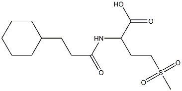 2-(3-cyclohexylpropanamido)-4-methanesulfonylbutanoic acid Struktur