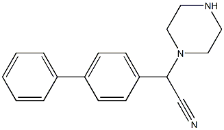 2-(4-phenylphenyl)-2-(piperazin-1-yl)acetonitrile Struktur