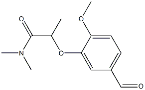 2-(5-formyl-2-methoxyphenoxy)-N,N-dimethylpropanamide Struktur