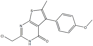 2-(chloromethyl)-5-(4-methoxyphenyl)-6-methyl-3H,4H-thieno[2,3-d]pyrimidin-4-one Struktur