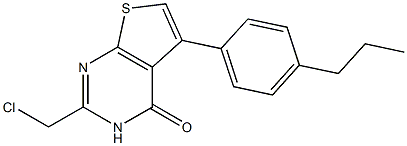 2-(chloromethyl)-5-(4-propylphenyl)-3H,4H-thieno[2,3-d]pyrimidin-4-one Struktur