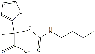 2-(furan-2-yl)-2-{[(3-methylbutyl)carbamoyl]amino}propanoic acid Struktur