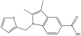 2,3-dimethyl-1-(thiophen-2-ylmethyl)-1H-indole-5-carboxylic acid Struktur