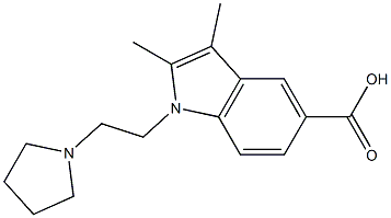 2,3-dimethyl-1-[2-(pyrrolidin-1-yl)ethyl]-1H-indole-5-carboxylic acid Struktur