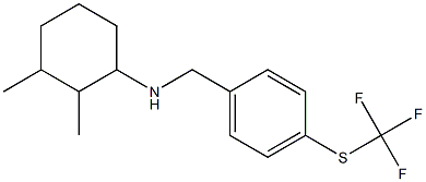 2,3-dimethyl-N-({4-[(trifluoromethyl)sulfanyl]phenyl}methyl)cyclohexan-1-amine Struktur