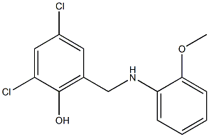 2,4-dichloro-6-{[(2-methoxyphenyl)amino]methyl}phenol Struktur