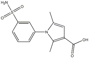 2,5-dimethyl-1-(3-sulfamoylphenyl)-1H-pyrrole-3-carboxylic acid Struktur