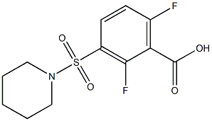 2,6-difluoro-3-(piperidine-1-sulfonyl)benzoic acid Struktur