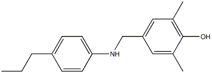 2,6-dimethyl-4-{[(4-propylphenyl)amino]methyl}phenol Struktur