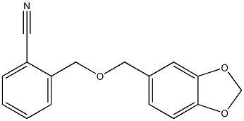 2-[(1,3-benzodioxol-5-ylmethoxy)methyl]benzonitrile Struktur