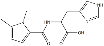 2-[(1,5-dimethyl-1H-pyrrol-2-yl)formamido]-3-(1H-imidazol-4-yl)propanoic acid Struktur