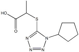 2-[(1-cyclopentyl-1H-tetrazol-5-yl)thio]propanoic acid Struktur