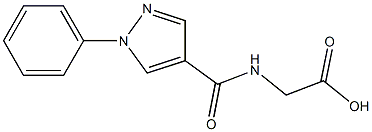 2-[(1-phenyl-1H-pyrazol-4-yl)formamido]acetic acid Struktur